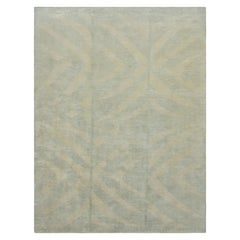 Rug & Kilim’s Scandinavian Style Rug, Subtle Geometric Pattern in Cream and Blue