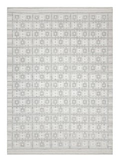 Rug & Kilim’s Scandinavian Style Rug, White and Gray Geometric Patterns