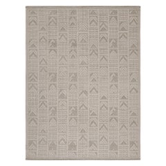 Rug & Kilim’s Scandinavian Style Rug with Beige and Gray Geometric Patterns