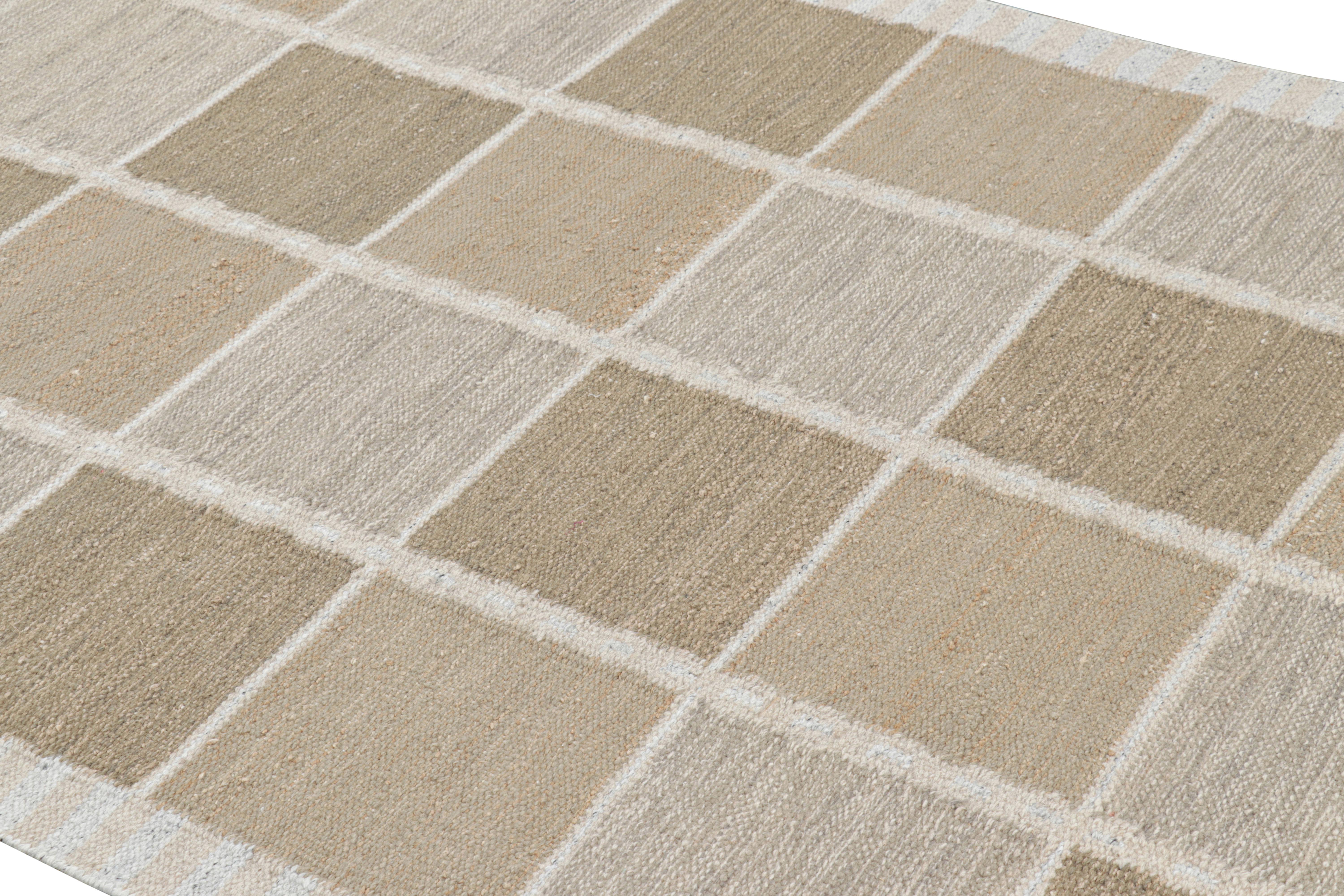 Made with handwoven wool, this 5x7 rug is an exciting new addition to Rug & Kilim’s Scandinavian rug collection—a contemporary reimagining of Swedish minimalism and vintage rugs and textiles of Rollakan and Rya traditions.

On the Design: 

This new