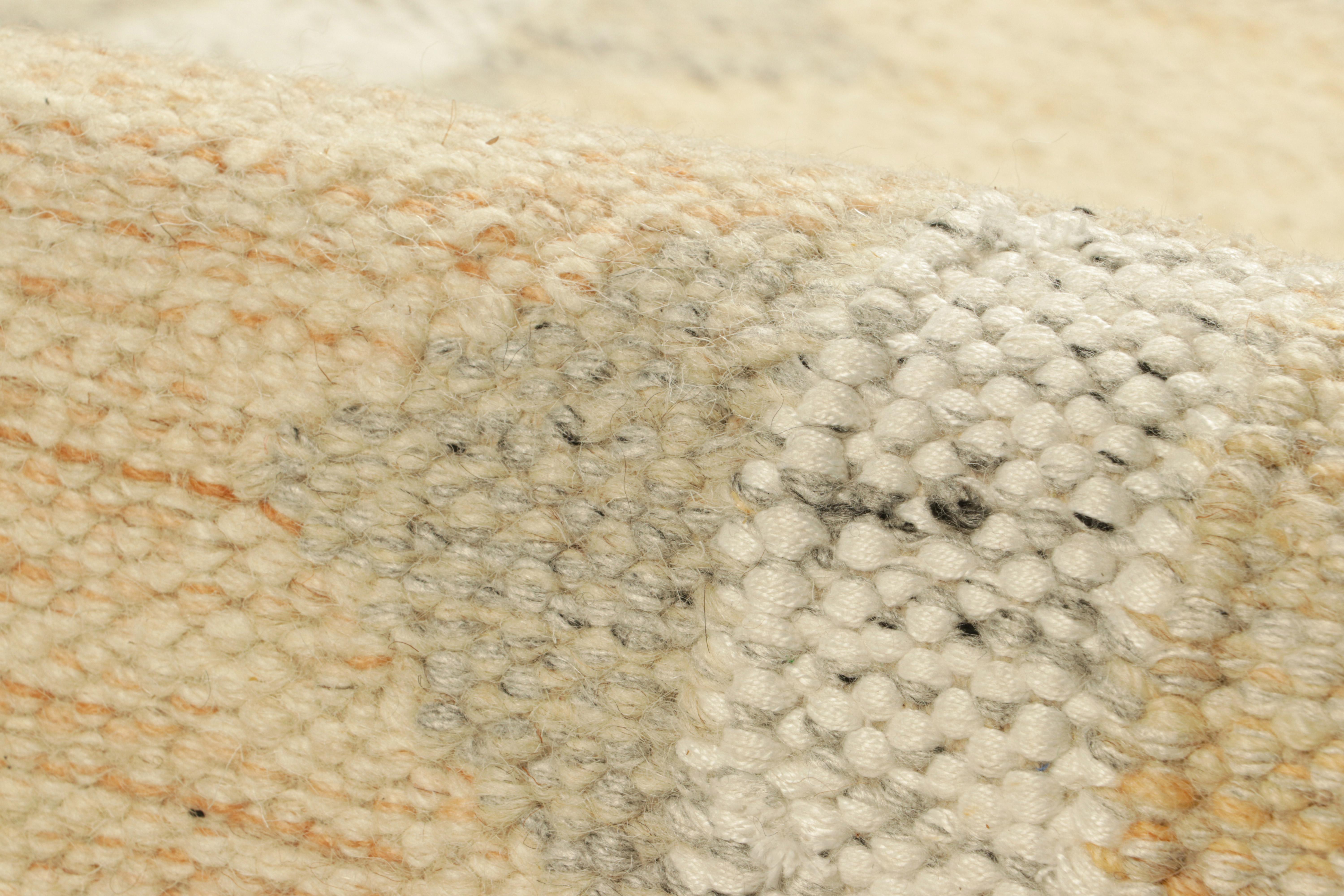Lana Tappeto in stile scandinavo Rug & Kilim con motivi geometrici beige-marrone in vendita