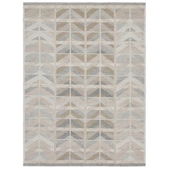 Tapis de style scandinave à motifs géométriques beige-brun de Rug & Kilim