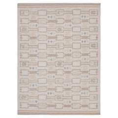 Rug & Kilim's Teppich im skandinavischen Stil mit beige-braunen, geometrischen Mustern