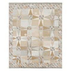 Rug 
Kilim’s Scandinavian Style Rug with Beige Brown Geometric Patterns