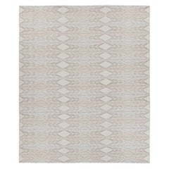 Rug
Kilim
s Teppich im skandinavischen Stil mit beige-weißen und grauen geometrischen Mustern