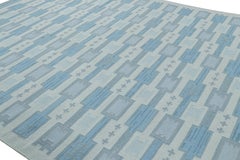 Tapis de style scandinave à motifs géométriques bleus de Rug & Kilim