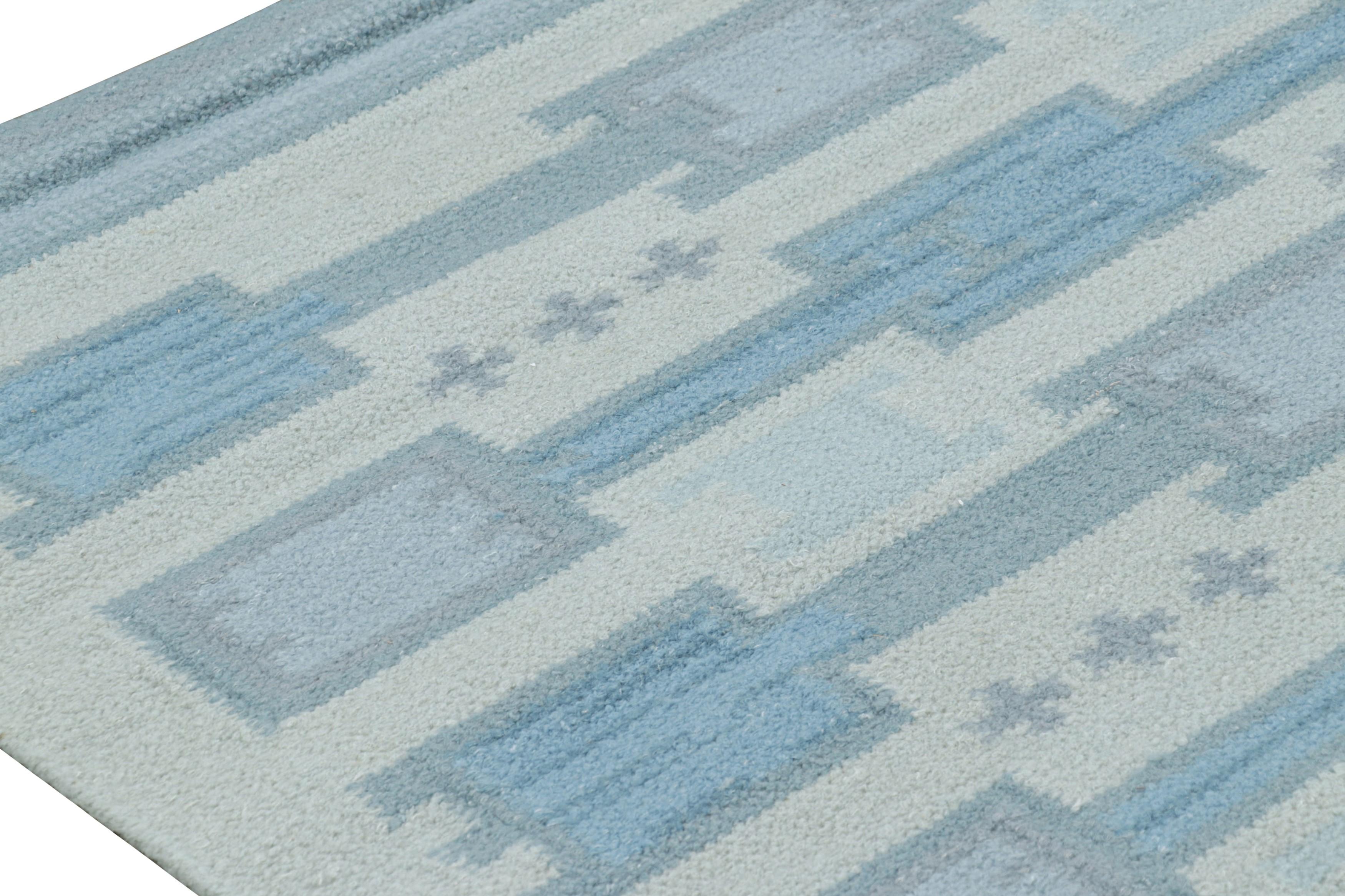 Tapis de style scandinave à motifs géométriques bleus de Rug & Kilim Neuf - En vente à Long Island City, NY