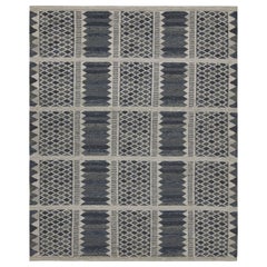 Rug & Kilim’s Scandinavian Style rug with Blue-Gray Patterns