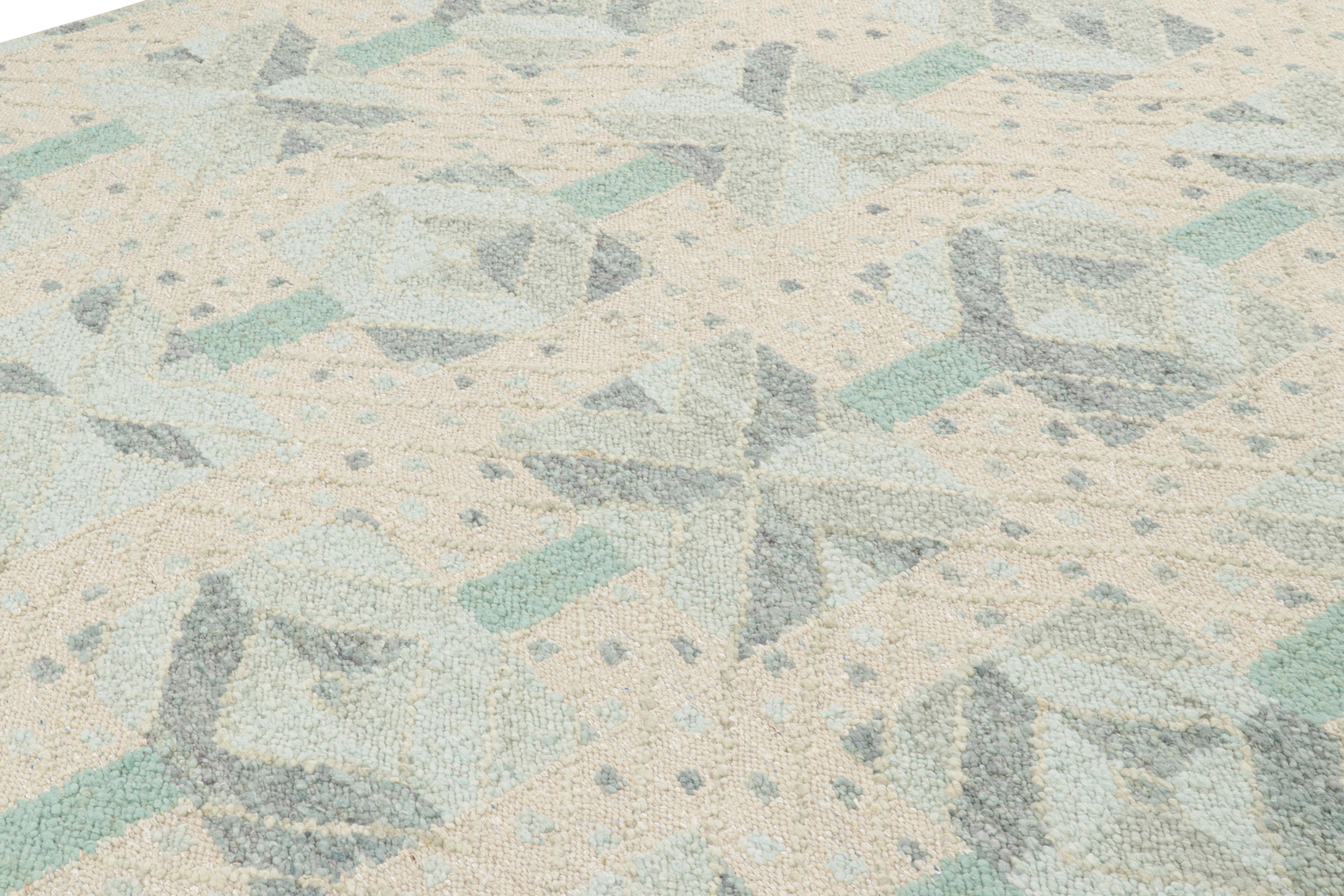 Tessuta a mano in lana, questa elegante trama piatta 9x12 in stile svedese è la texture 