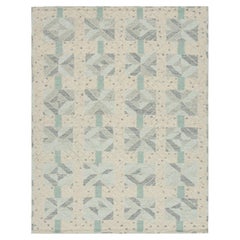 Rug & Kilim’s Scandinavian Style Rug with Blue, Turquoise and Off-white