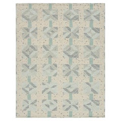 Tapis de style scandinave de Rug & Kilim avec bleu, turquoise et blanc cassé