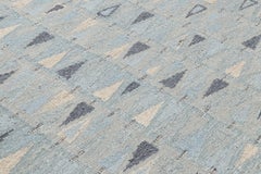 Rug & Kilim’s Scandinavian Style Rug with Blue, White and Gray Geometric Pattern