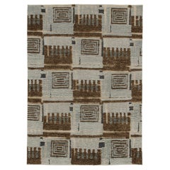 Tappeto in stile scandinavo Rug & Kilim con motivi geometrici marroni e blu