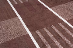 Rug & Kilim’s Scandinavian Style Rug with Brown and Cream Geometric Patterns