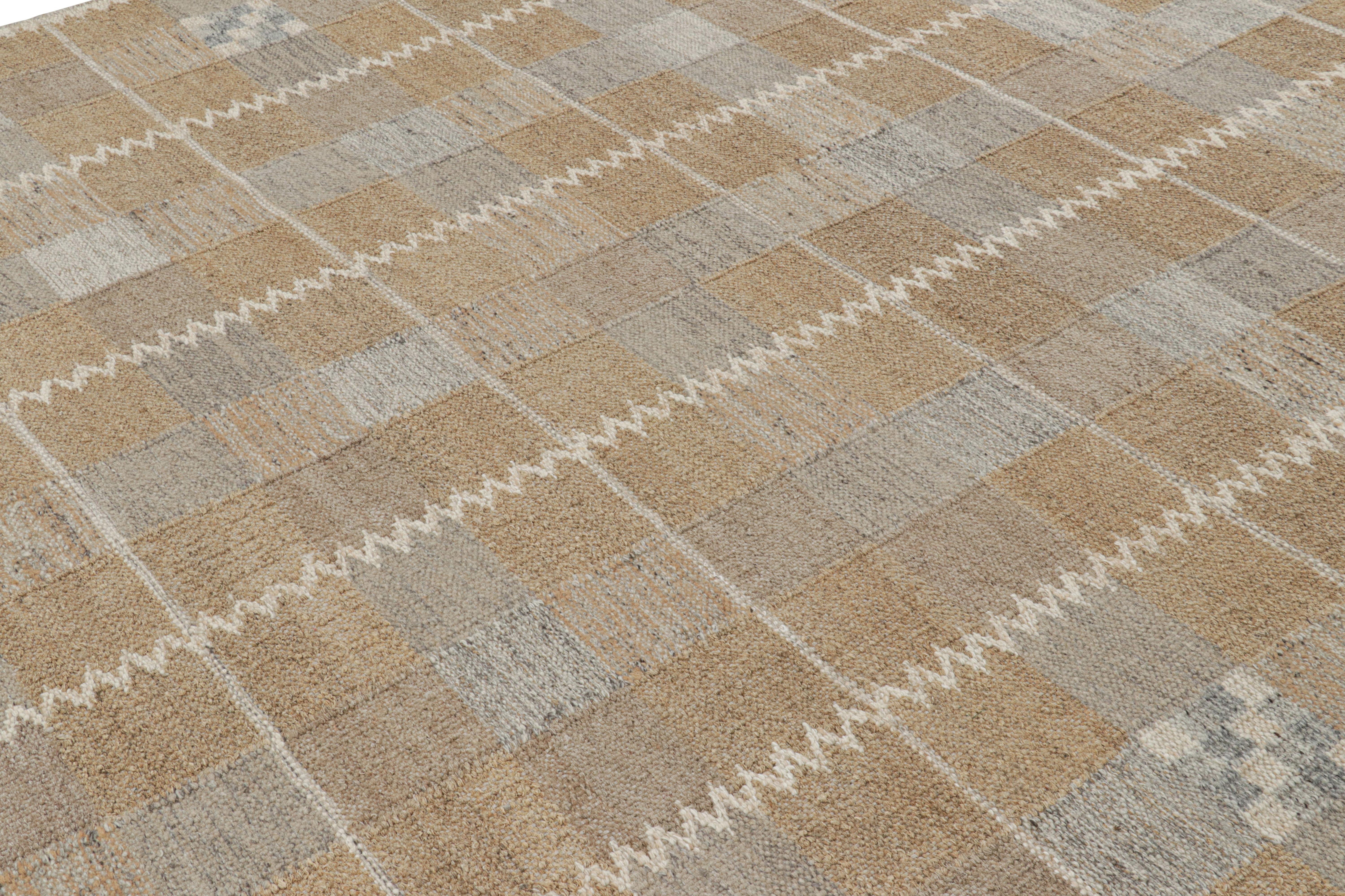 This 9x12 rug is a bold new addition to Rug & Kilim’s “Natural” line. Handwoven in hemp and aloe, its design is inspired by Swedish minimalism and Deco sensibilities. 

On the Design: 

Admirers of the craft will admire undyed, natural yarns