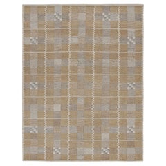Rug & Kilim’s Scandinavian Style Rug with Brown and Gray Geometric Pattern