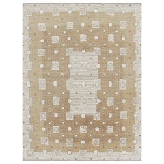 Rug
Kilim
s Teppich im skandinavischen Stil mit braunen und weißen geometrischen Mustern