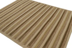 Rug & Kilim’s Scandinavian Style Rug with Chartreuse and Beige-Brown Stripes