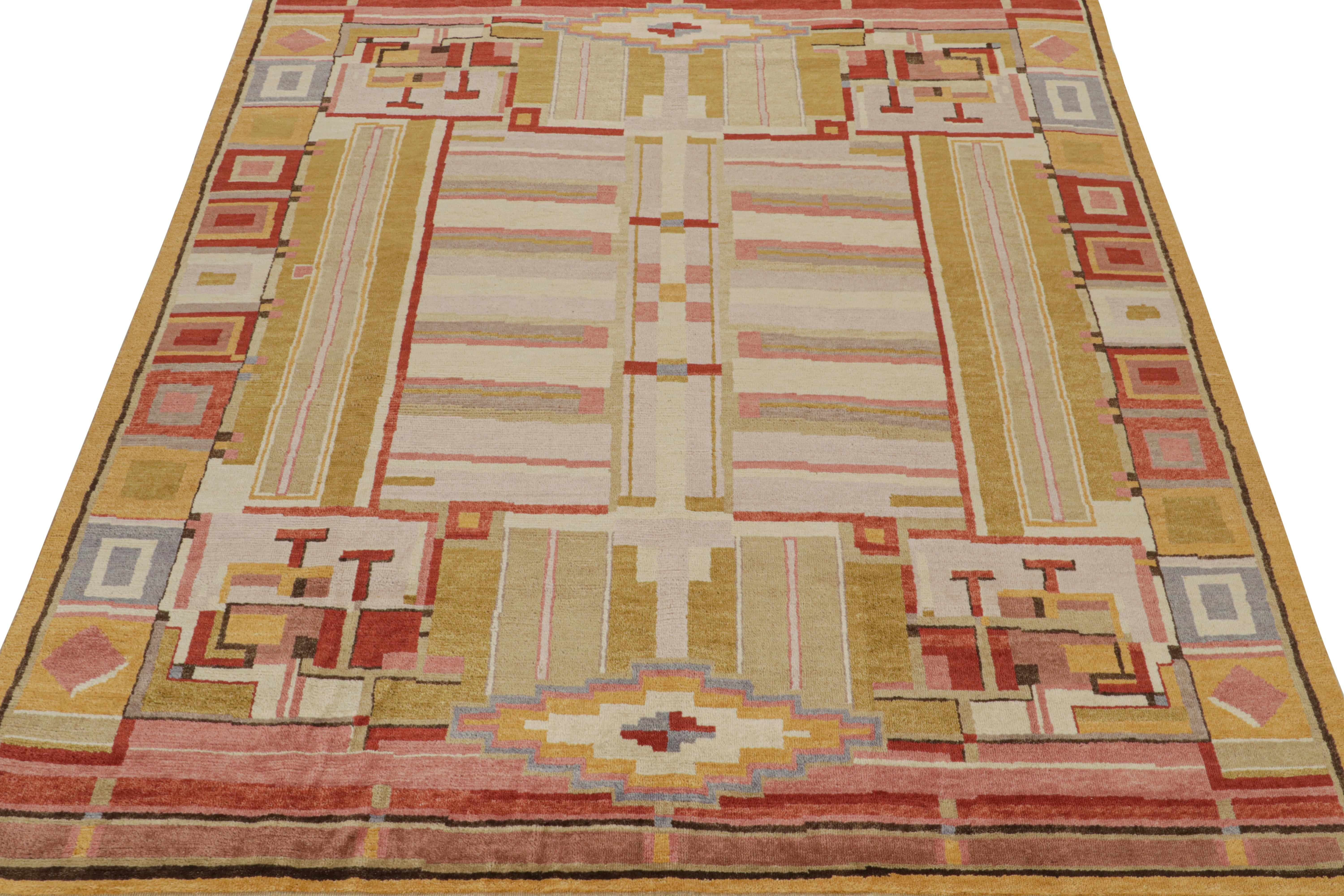 Scandinavian Modern Rug & Kilim’s Scandinavian Style rug with Colorful Geometric Patterns For Sale
