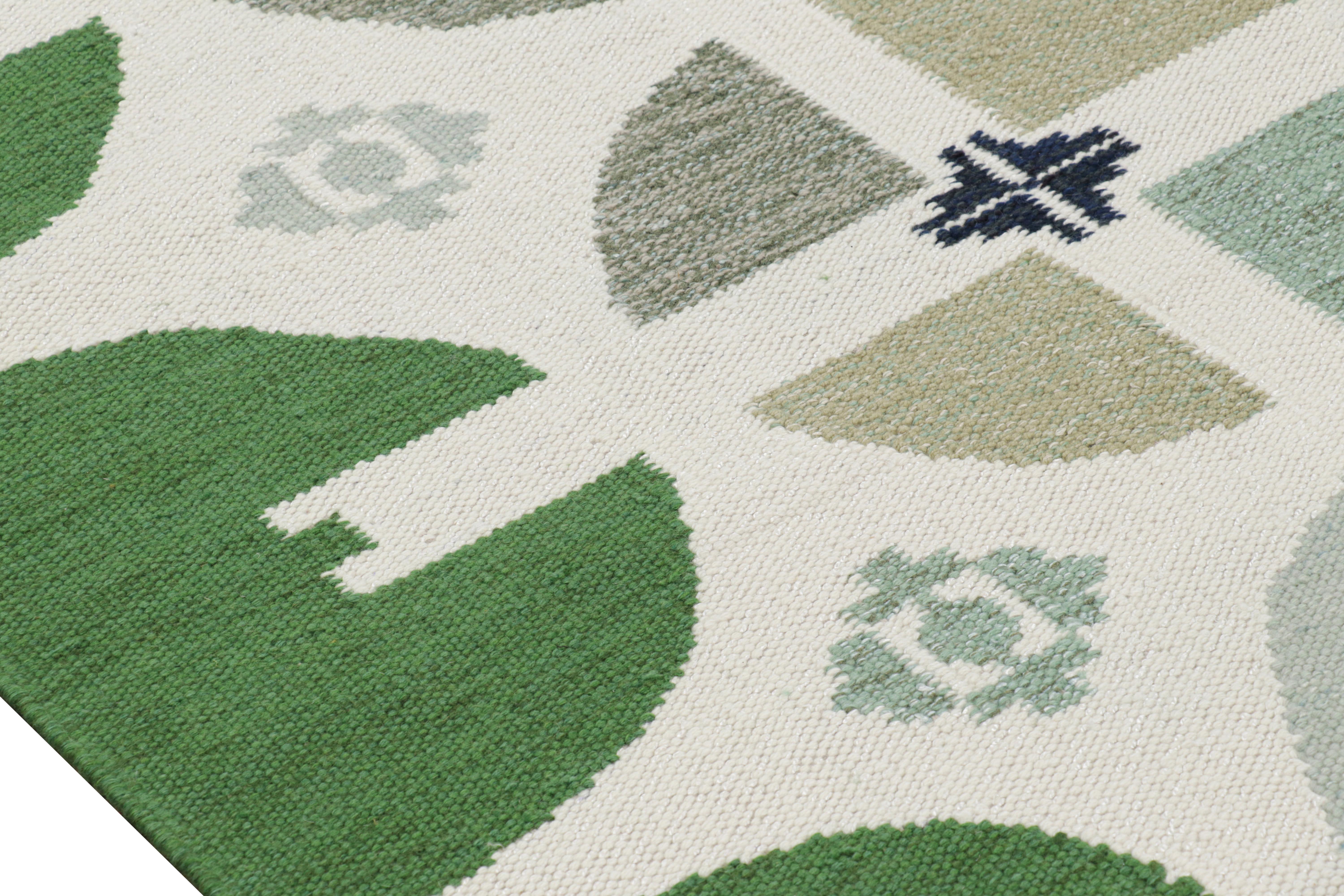 Modern Rug & Kilim’s Scandinavian Style Rug with Colorful Geometric Patterns For Sale