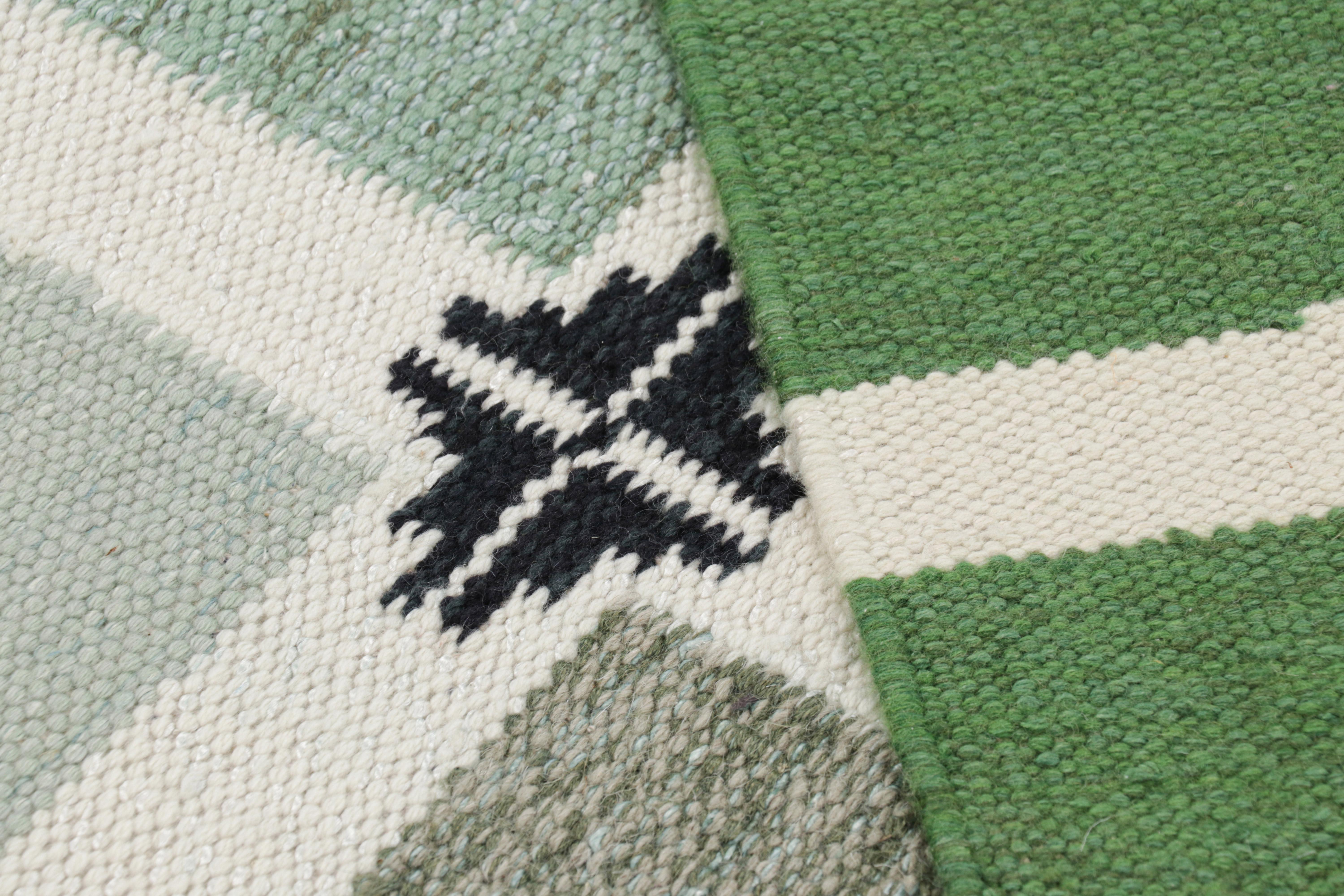 Contemporary Rug & Kilim’s Scandinavian Style Rug with Colorful Geometric Patterns For Sale