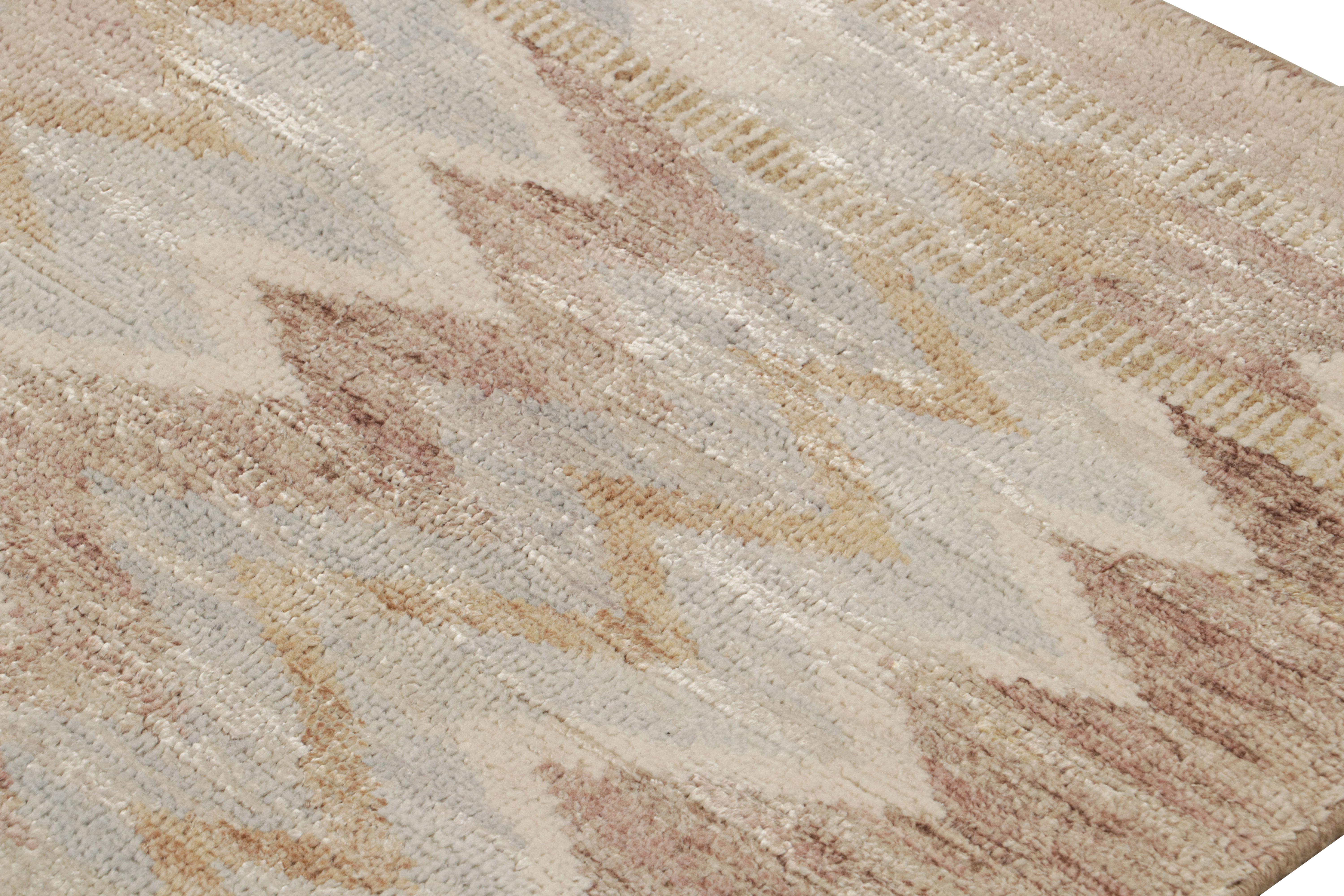 Hand-Knotted Rug & Kilim’s Scandinavian Style Rug with Geometric Chevron Patterns For Sale