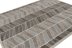 Rug & Kilim’s Scandinavian Rug in Gray and Blue Geometric Patterns