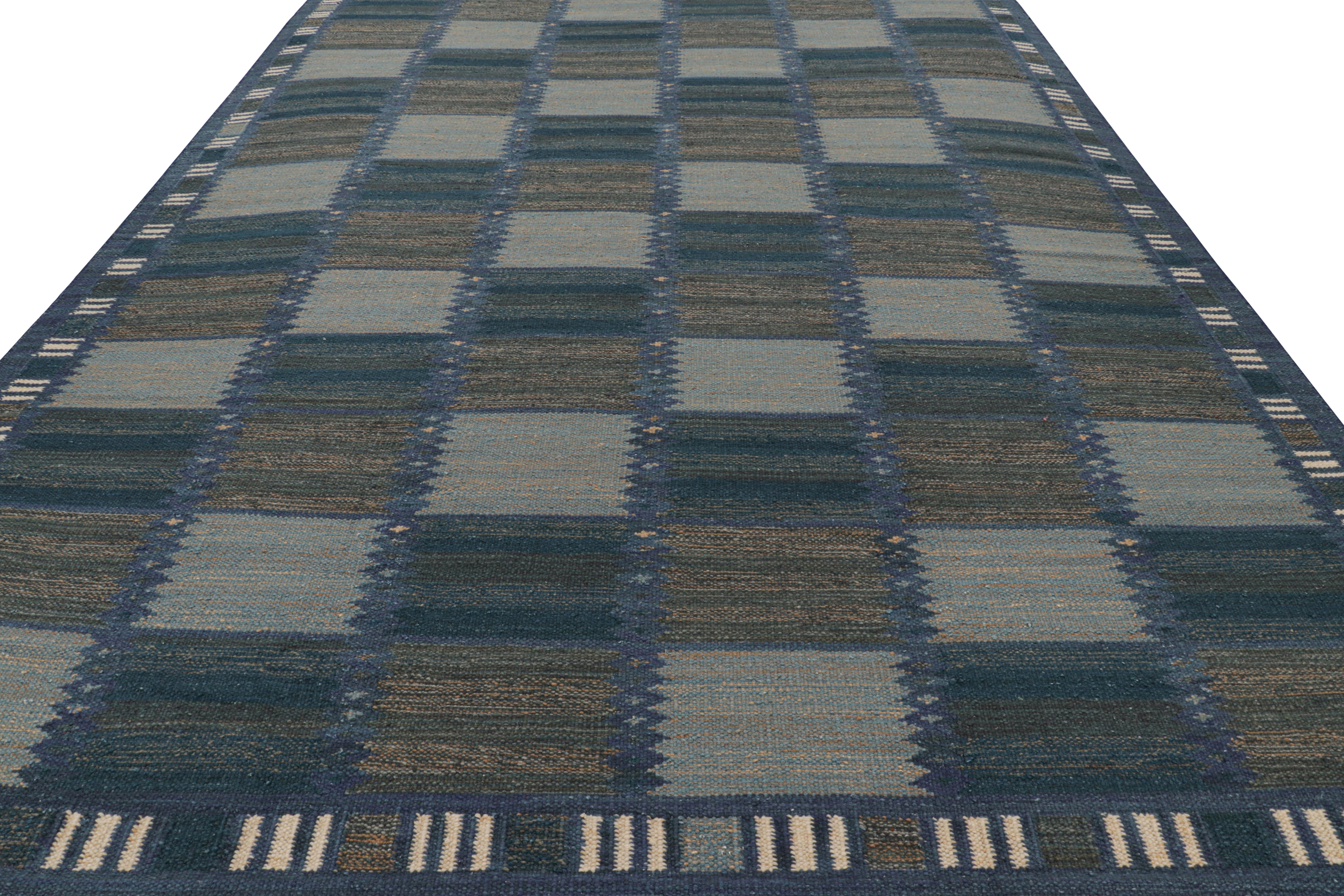 Rug & Kilim's Teppich im skandinavischen Stil mit geometrischen Mustern (Indisch) im Angebot