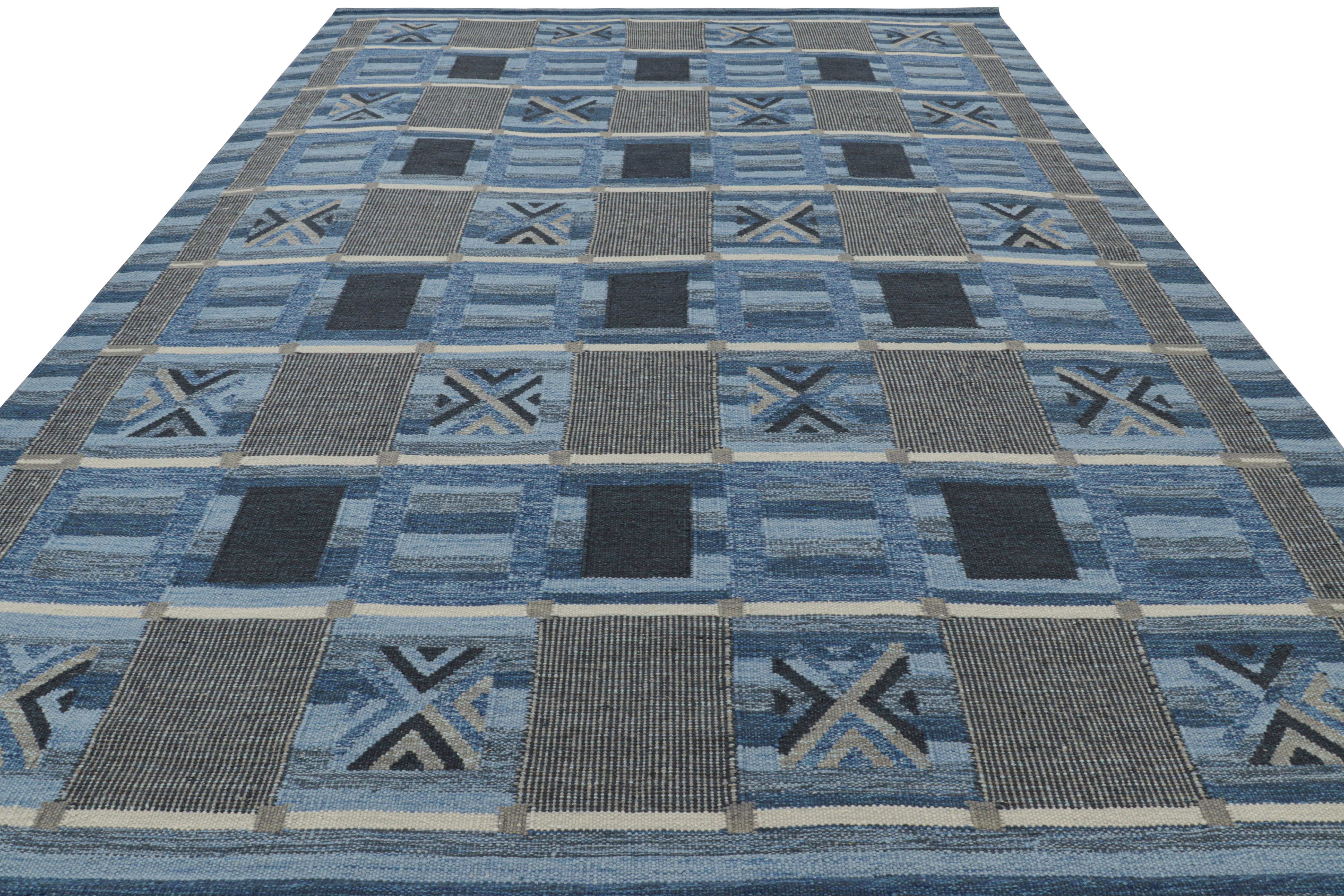 Rug & Kilim's Teppich im skandinavischen Stil mit geometrischen Mustern (Indisch) im Angebot