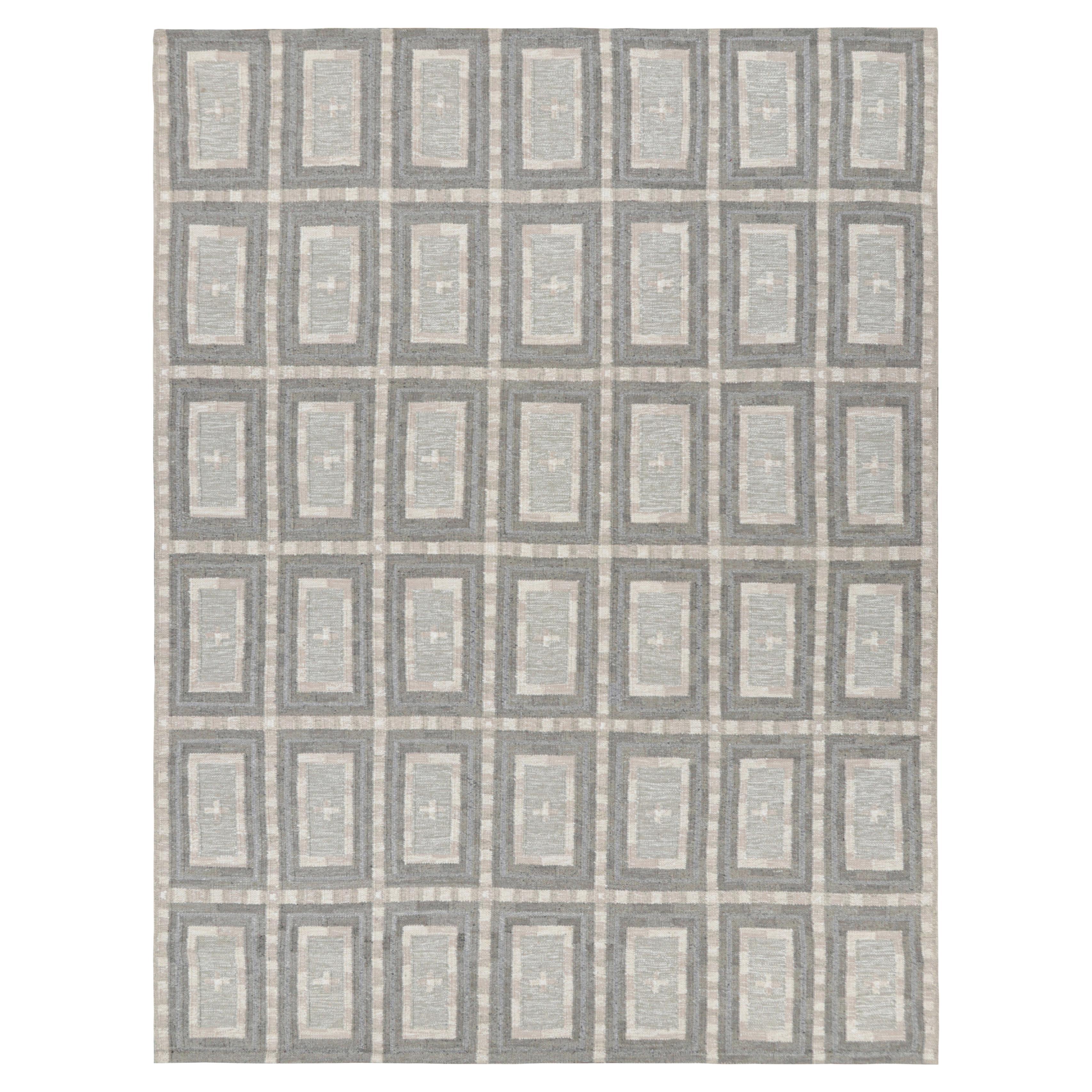 Rug & Kilim’s Scandinavian Style Rug with Geometric Patterns