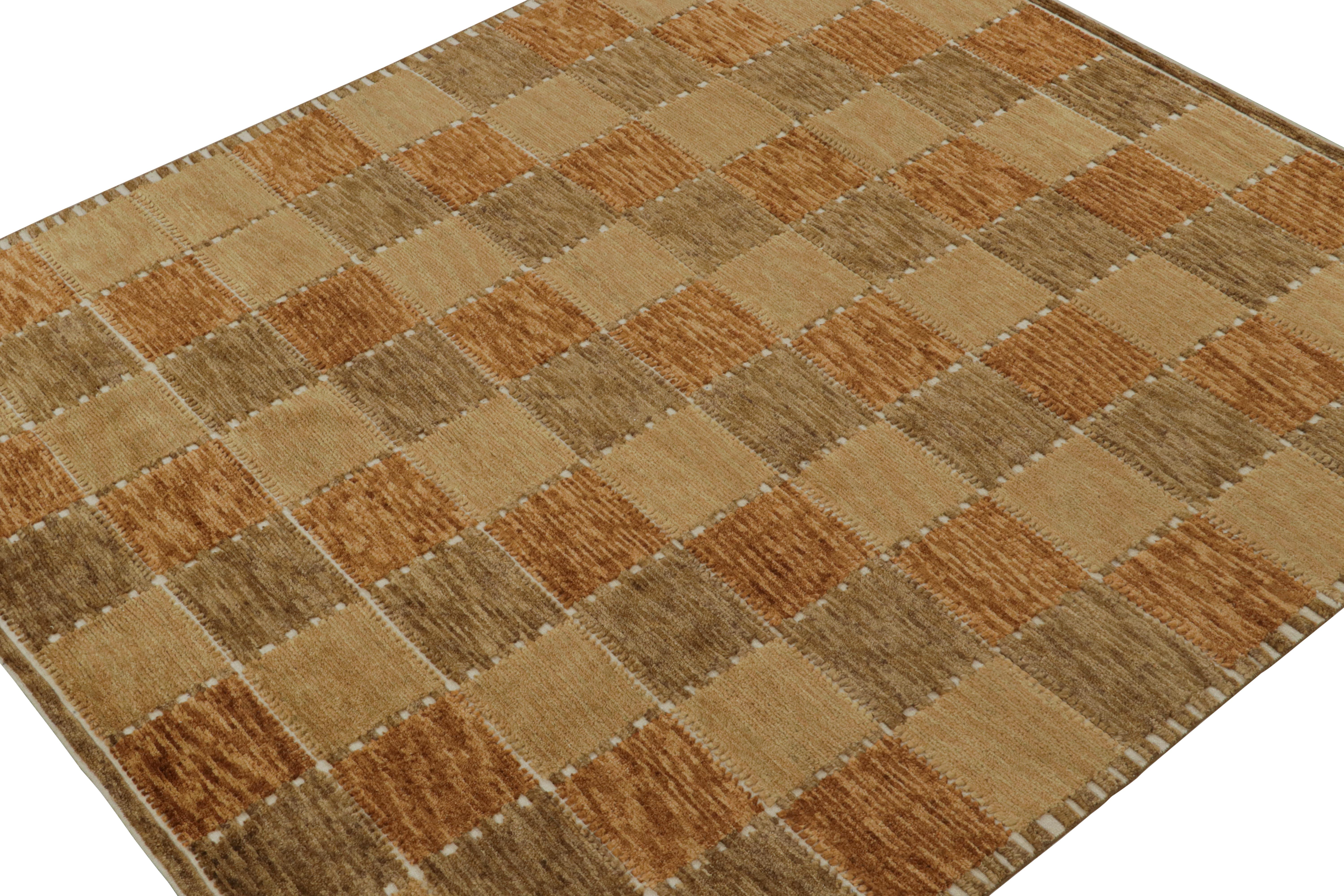 Annodato a mano in lana, questo tappeto moderno 8x10 rappresenta la trama del vello della collezione di tappeti scandinavi di Rug & Kilim.

Sul design:

Gli intenditori ammireranno questa rivisitazione contemporanea dei tappeti Rollakhan e Rya in