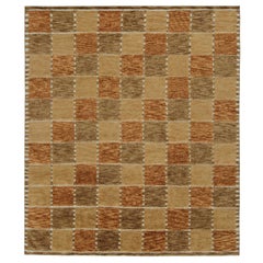 Rug & Kilim’s Scandinavian Style Rug with Geometric Patterns in Brown Tones