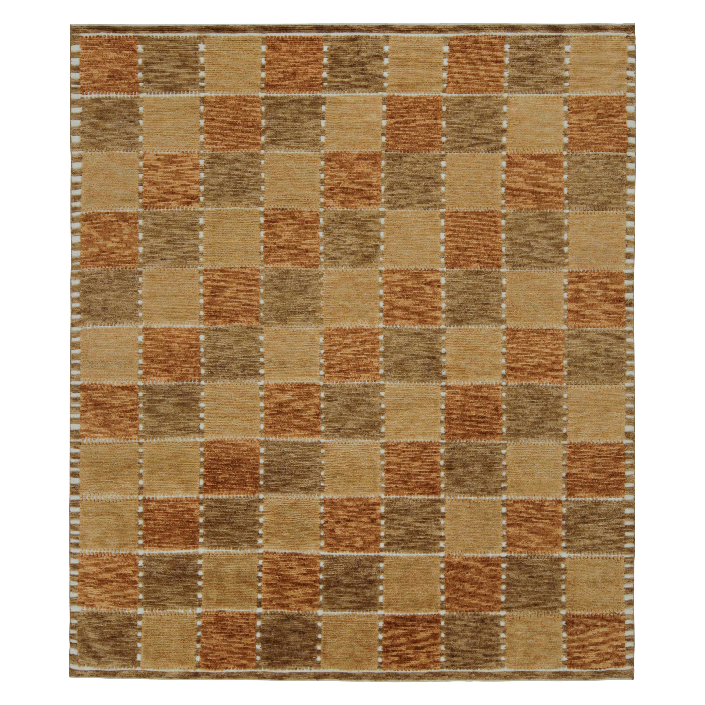 Tappeto in stile scandinavo Rug & Kilim con motivi geometrici nei toni del marrone in vendita