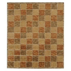 Rug & Kilim’s Scandinavian Style Rug with Geometric Patterns in Brown Tones