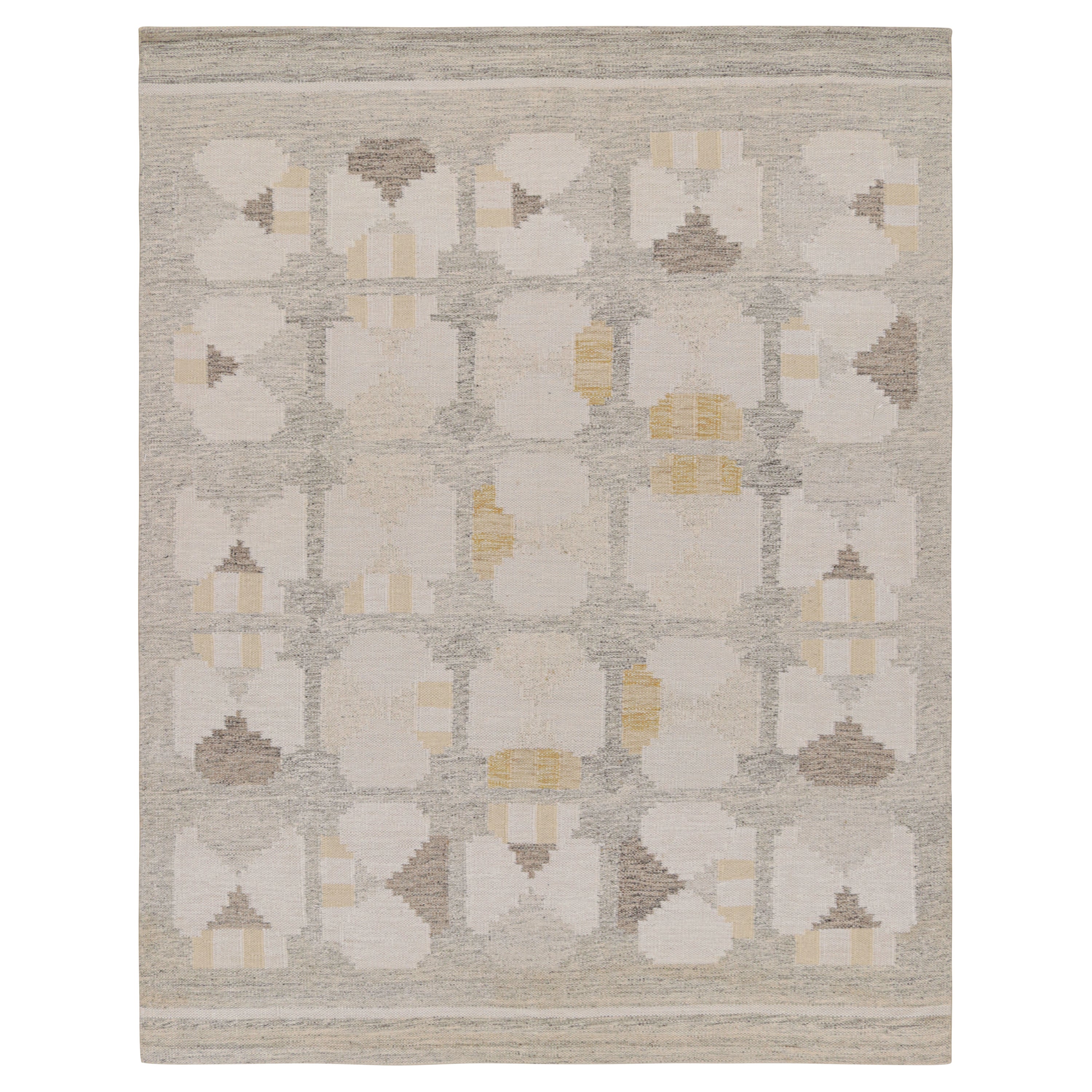 Rug & Kilim’s Scandinavian Style Rug with Geometric Patterns in Gray