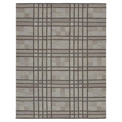 Rug & Kilim's Teppich im skandinavischen Stil mit geometrischen Mustern in Brauntönen