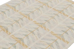 Rug & Kilim’s Scandinavian-Style Rug with Gold & Beige Geometric Patterns