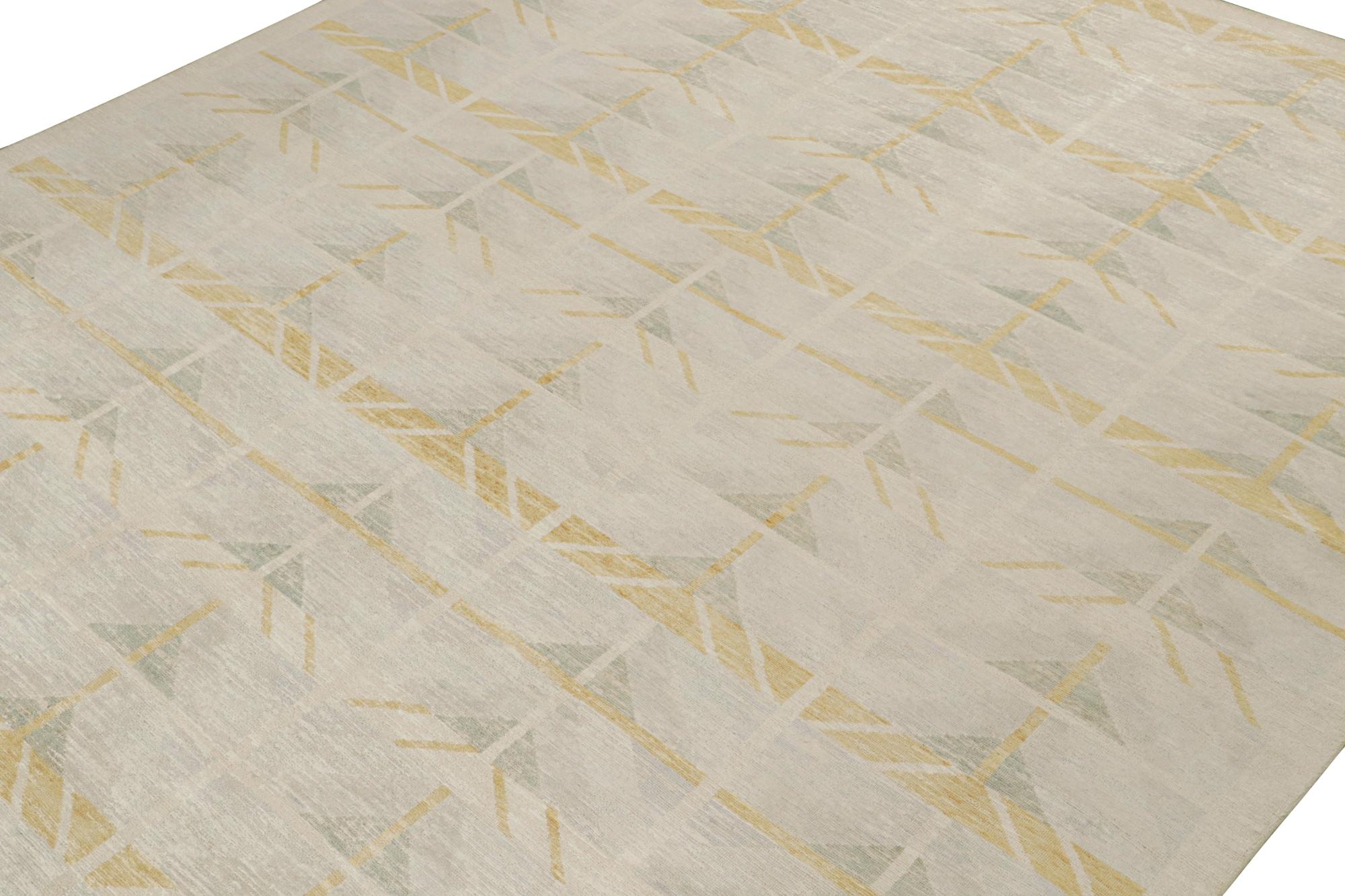 Questo tappeto contemporaneo 12x15 è un'entusiasmante novità della premiata collezione Scandinavian di Rug & Kilim. Annodata a mano in una miscela esclusiva di lana e seta, la sua struttura rappresenta una nuova e lussuosa rivisitazione di alto