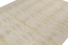 Rug & Kilim’s Scandinavian-Style Rug with Gold & Beige Geometric Patterns