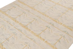 Rug & Kilim’s Scandinavian-Style Rug with Gold & Beige Geometric Patterns