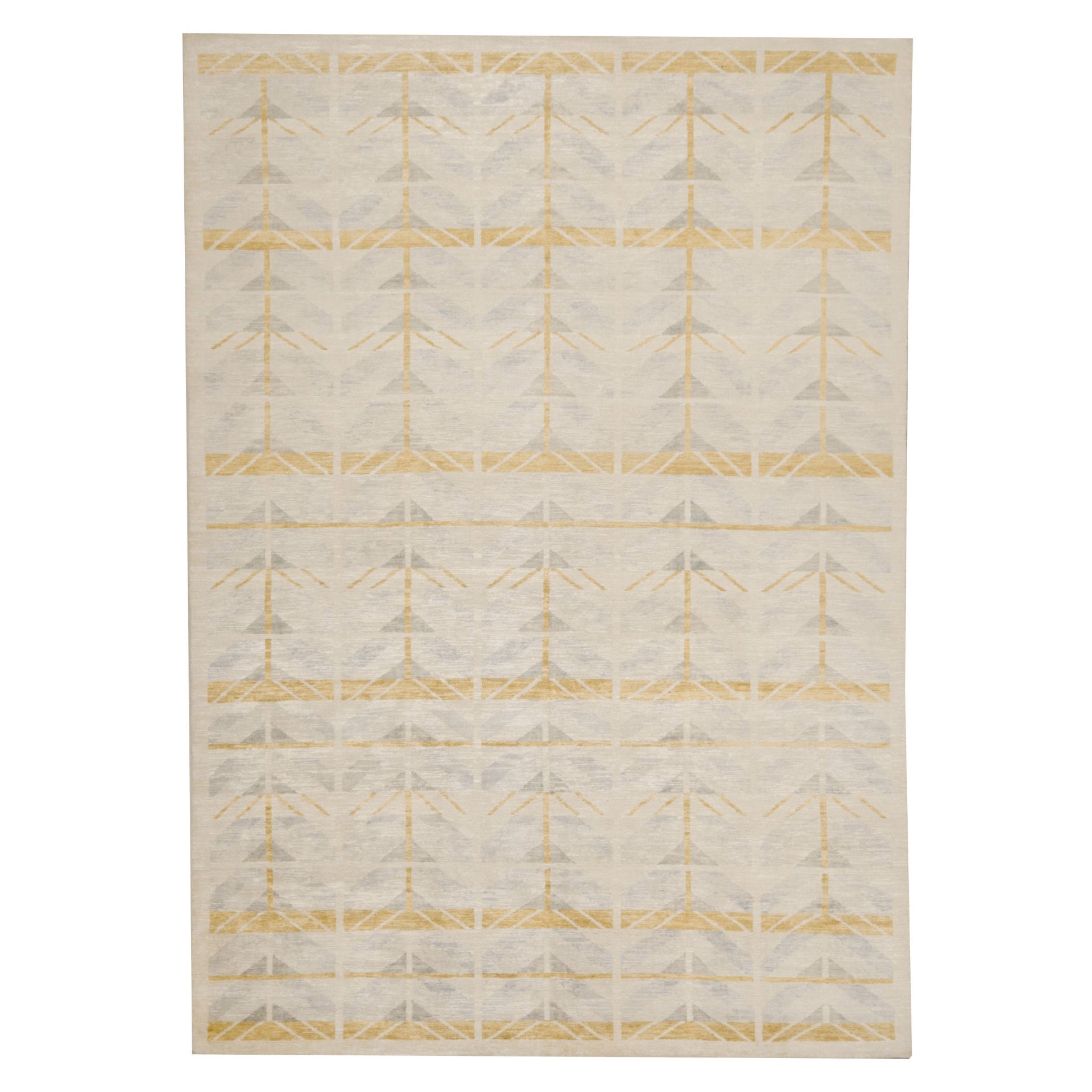 Rug & Kilim: tappeto in stile scandinavo con motivi geometrici oro e beige