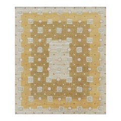 Tappeto in stile scandinavo Rug 
Kilim con motivi geometrici oro e crema