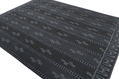 Rug & Kilim’s Scandinavian Style Rug with Gray and Blue Geometric Patterns