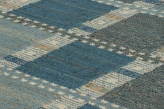 Rug & Kilim’s Scandinavian Style Rug with Gray and Blue Geometric Patterns