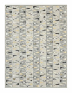 Alfombra de estilo escandinavo de Rug & Kilim con dibujo geométrico gris, beige y dorado
