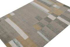 Rug & Kilim’s Scandinavian Style Rug with Gray, Brown & White Geometric Patterns
