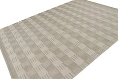 Rug & Kilim’s Scandinavian Style Rug with Grey & White Geometric Patterns