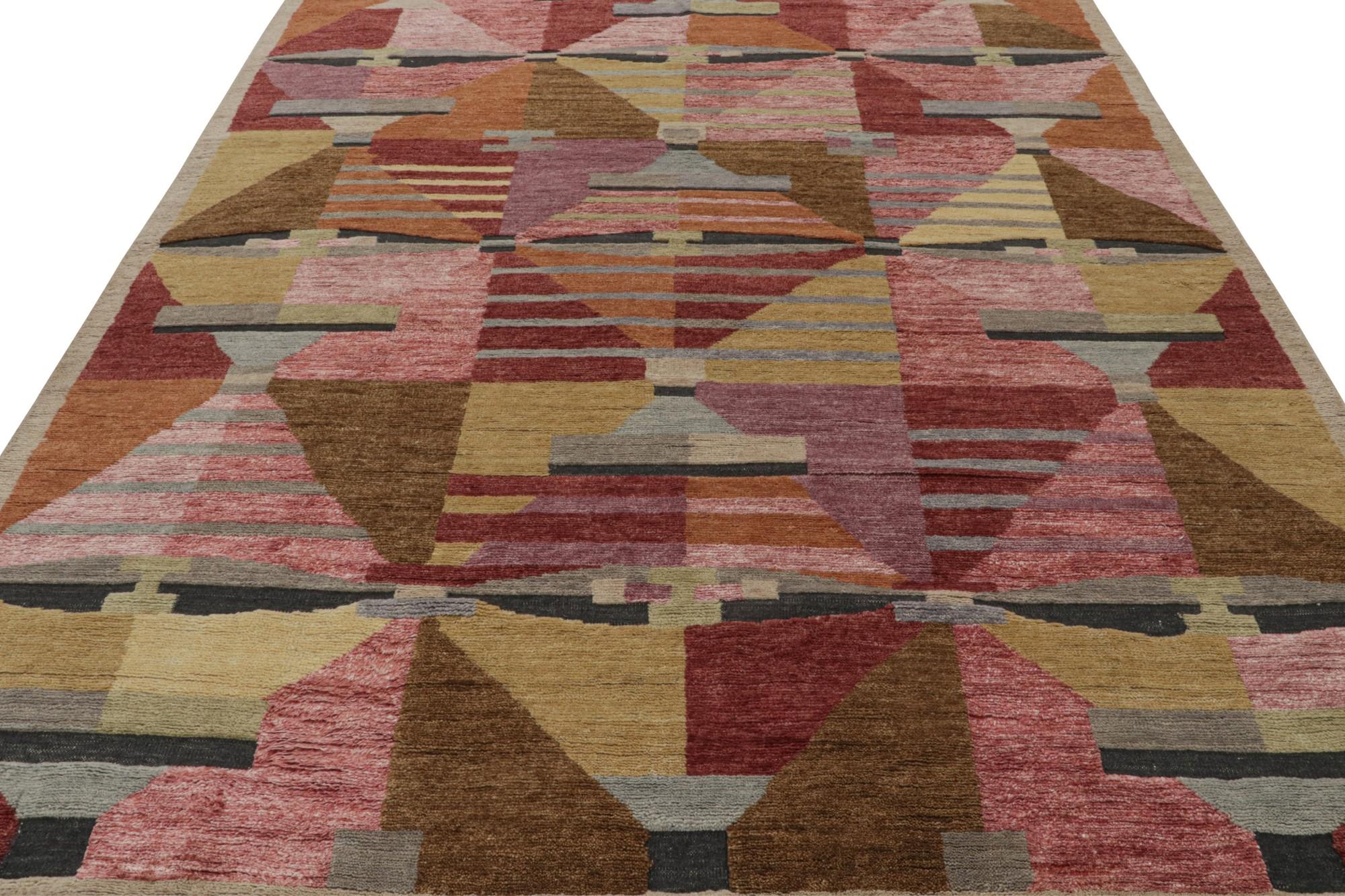 Rug & Kilim's Teppich im skandinavischen Stil mit polychromem, geometrischem Muster (Moderne) im Angebot