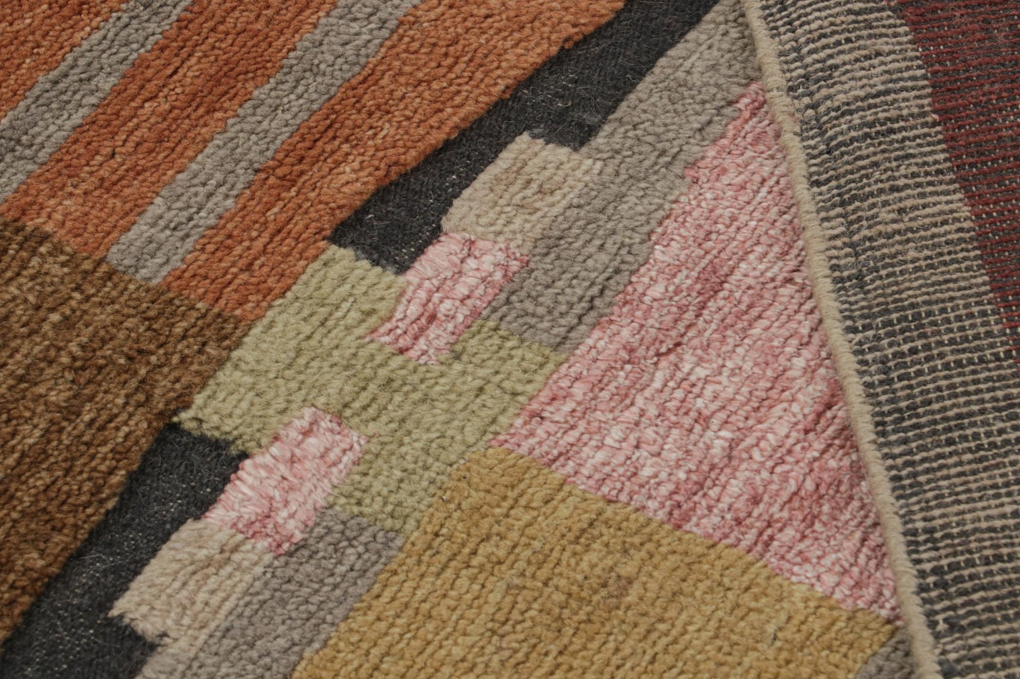 Contemporary Rug & Kilim’s Scandinavian Style Rug with Polychromatic Geometric Pattern For Sale