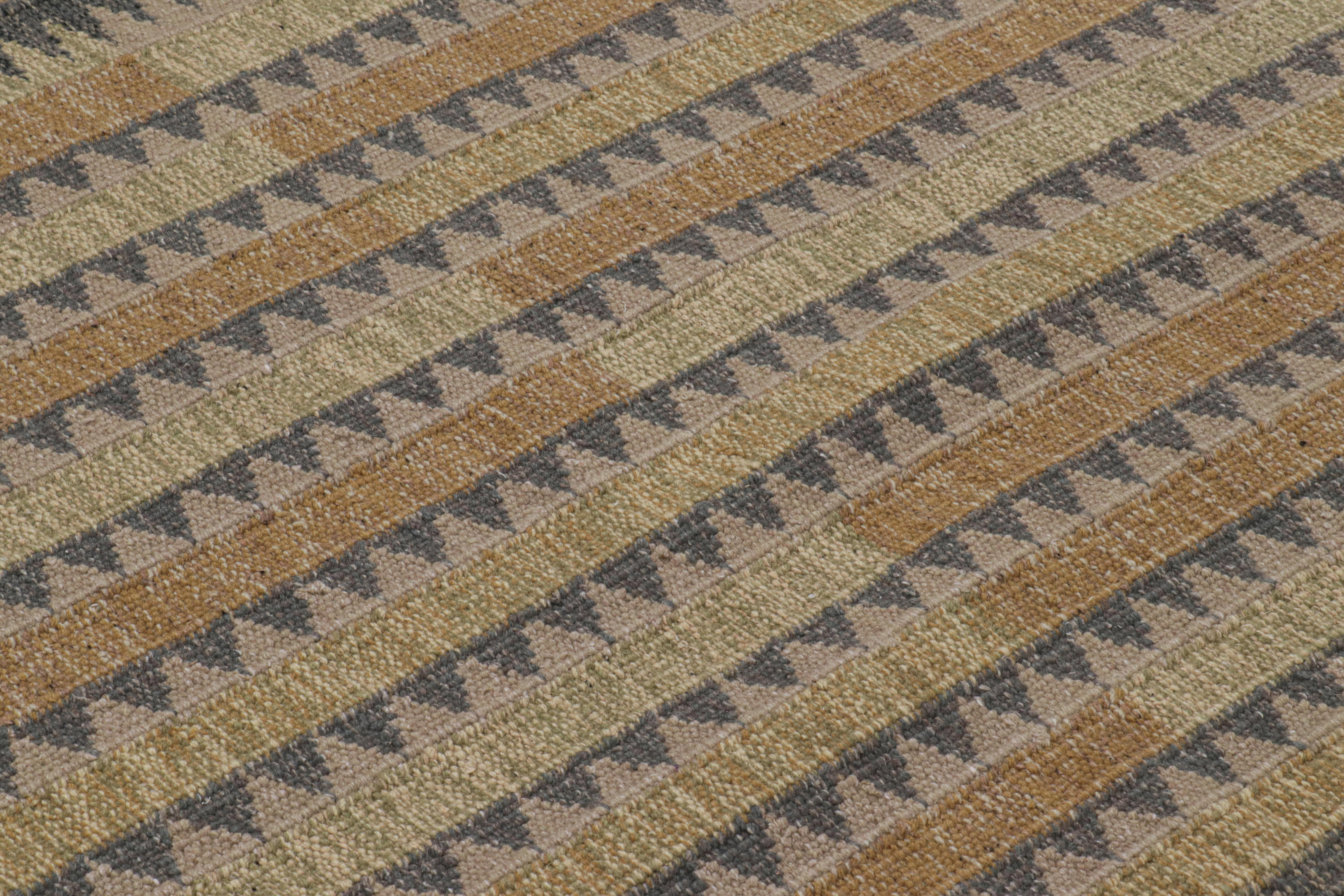 Contemporary Rug & Kilim’s Scandinavian Style Rug with Polychromatic Geometric Patterns For Sale